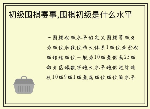初级围棋赛事,围棋初级是什么水平